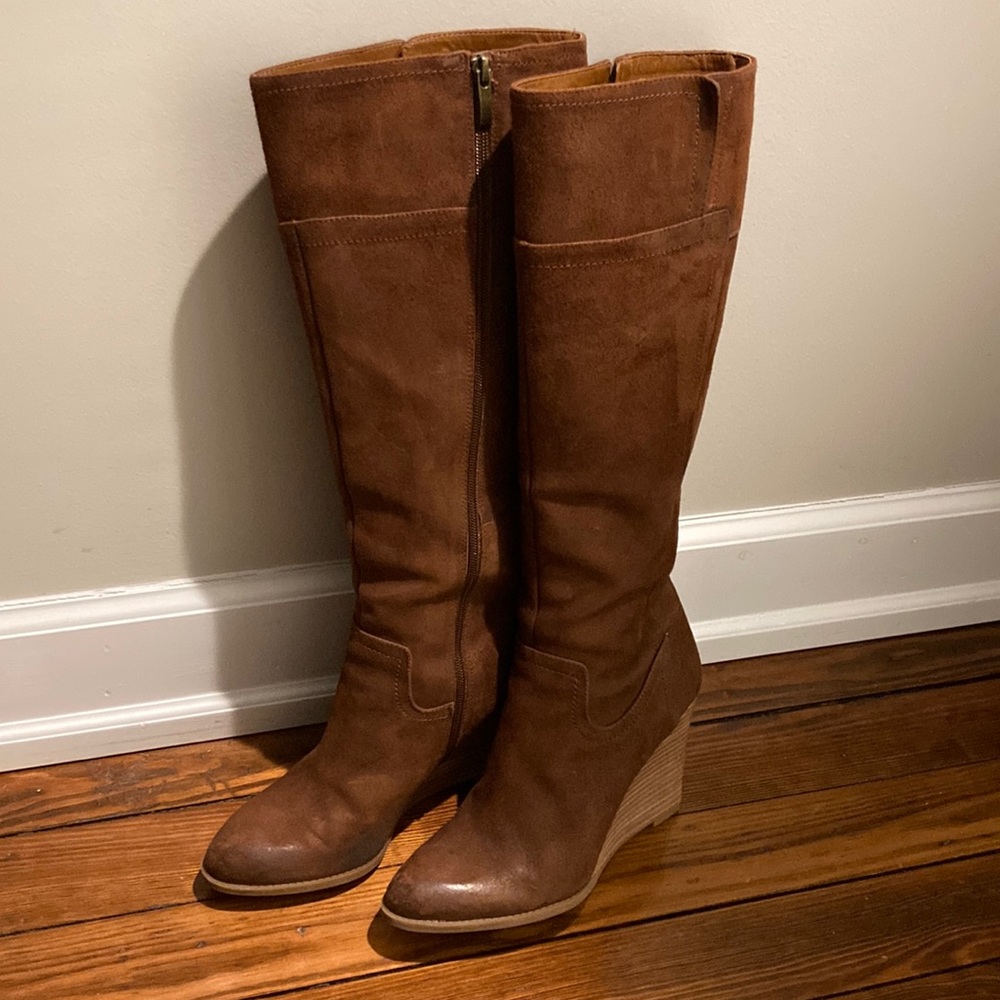 Suede Franco Sarto Wedge Boots